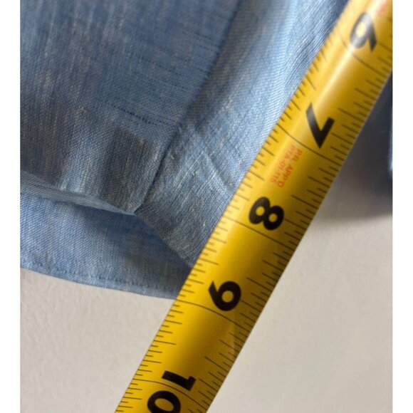 BOHIO Mens Linen Shorts Light Blue Casual Summer Waist Size 32 Inseam 9” - Picture 6 of 10